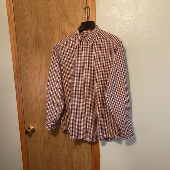 Eddie Bauer Large w/Plaid Print Long Sleeve Button-Front Casual Shirt - EUC - Picture 1 of 3